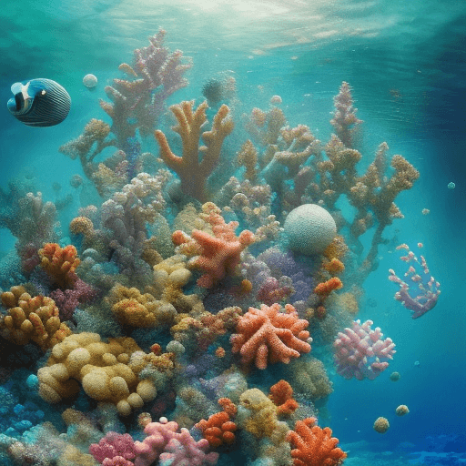 AI generated: pictures of beautiful sea backgrounds where space plants grow in hyperrealistic,*completely left-rig...
