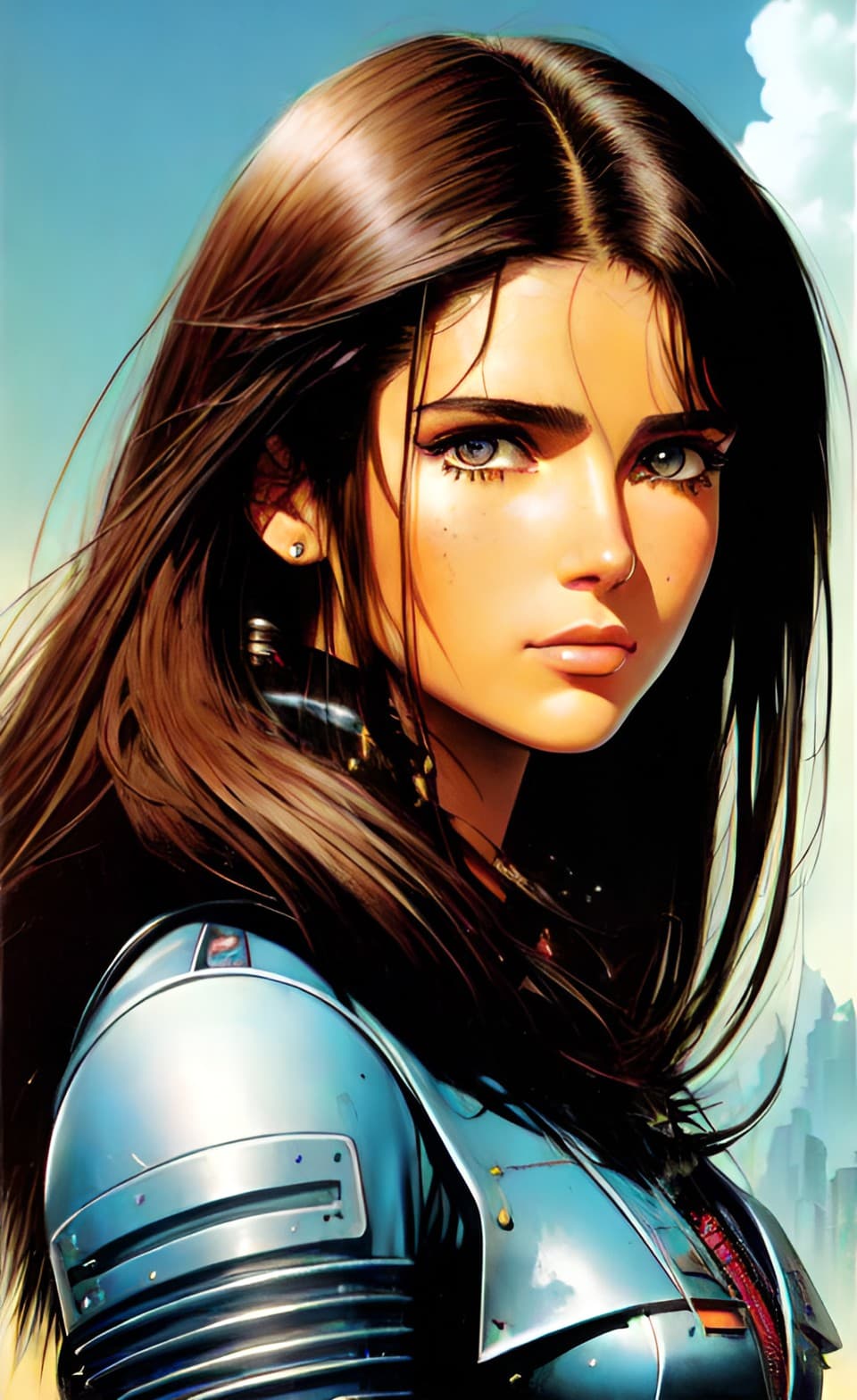 AI generated: A classic beautiful retro 1960s Neoclassical style female, futuristic sci-fi, combining aspects of c...
