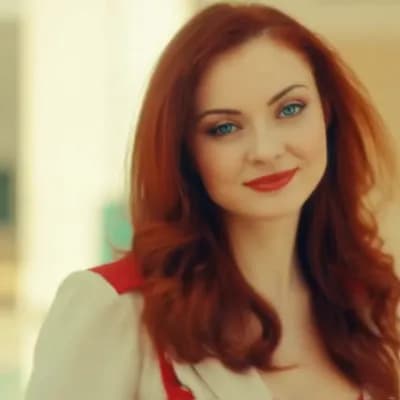 AI generated video: Big boob red hair beautiful blue eyed, gorgeous face, hyperrealistic, extremely detailed including s...