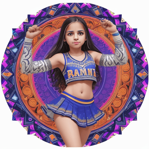 AI generated: Festival Latino, Festival, Latino, 2023, Hightstown, NJ, Rams, corporate, banner, cheerleader, young...