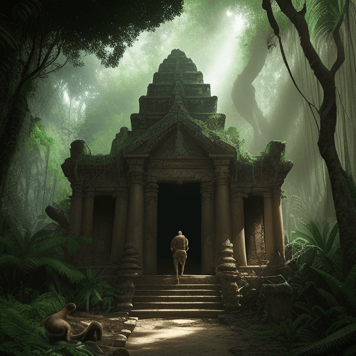 AI generated: Photorealistic shot of a lost and now found Temple from the Indiana Jones movies hyper realistic, hy...