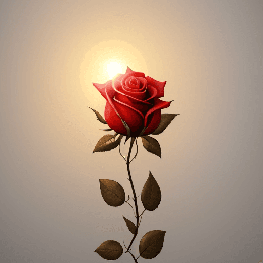 AI generated: An art work for a wall paper .it should include a beautiful rose flowers in a stem with some leaves....