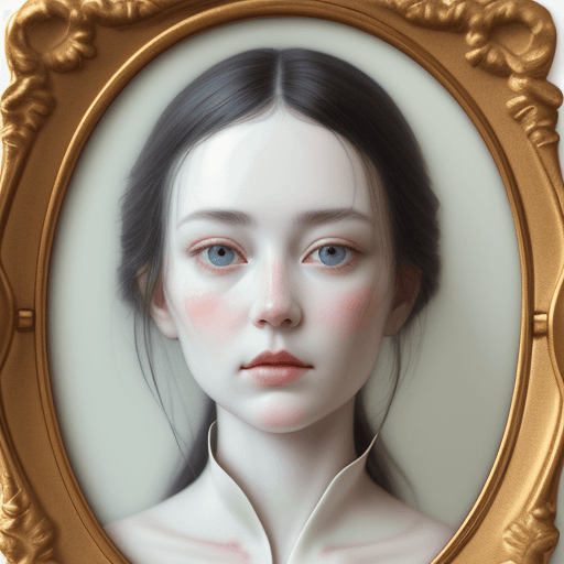 AI generated:  Porcelain portrait, repaired using Kintsugi. 