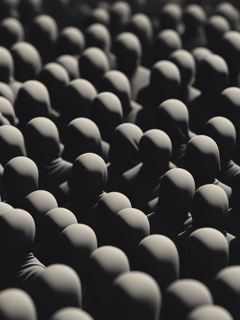 AI generated: a crowd of faceless people