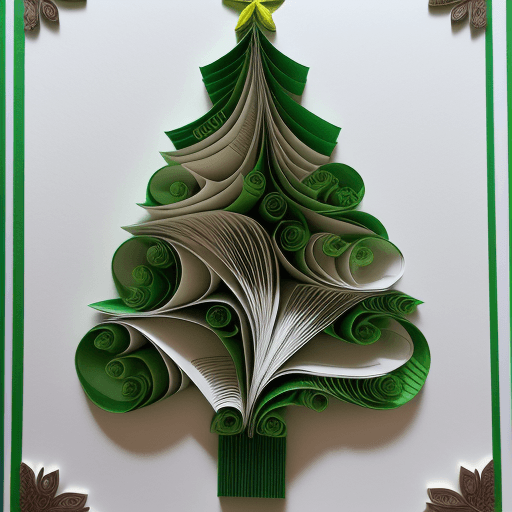 AI generated: paper quilling, paper cut art, paper illustration, Christmas tree very detailed, 8k --v 4