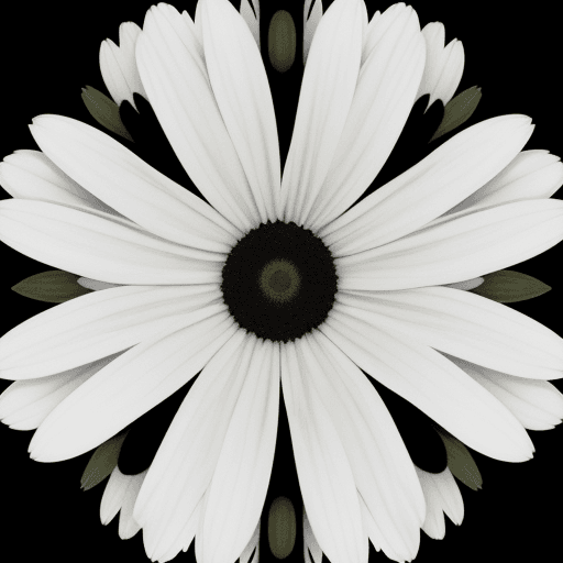 AI generated: This is a picture. The picture shows black daisies on a white background, they are without leaves. D...