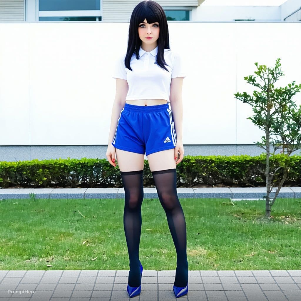 AI generated: Hinata Hyuga, however, was wearing a miniskirt, fishnet stockings, and sky-high heels—and she was we...