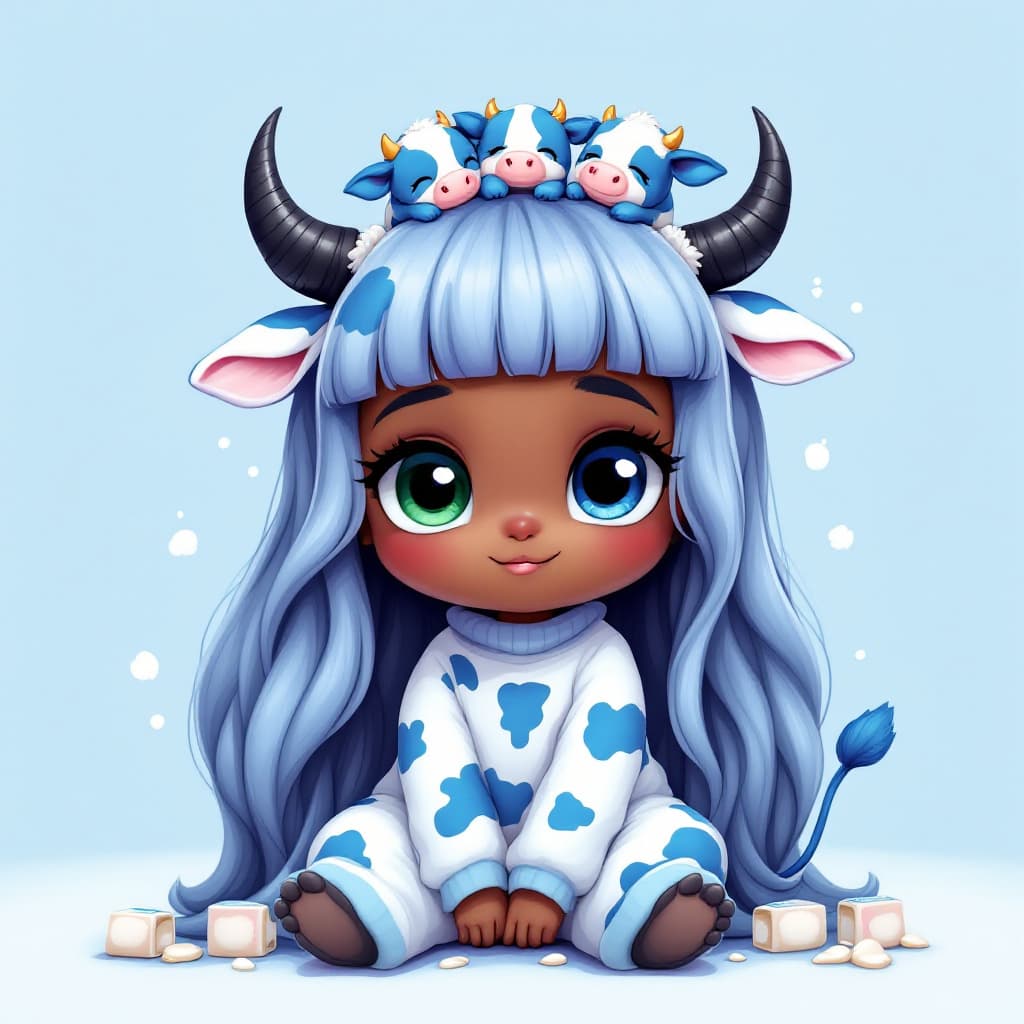 AI generated: best quality,Tgrey blue theme,outline,
(chibi:1.2),(absurdly long hair,gradient hair:1.2), mini blue...