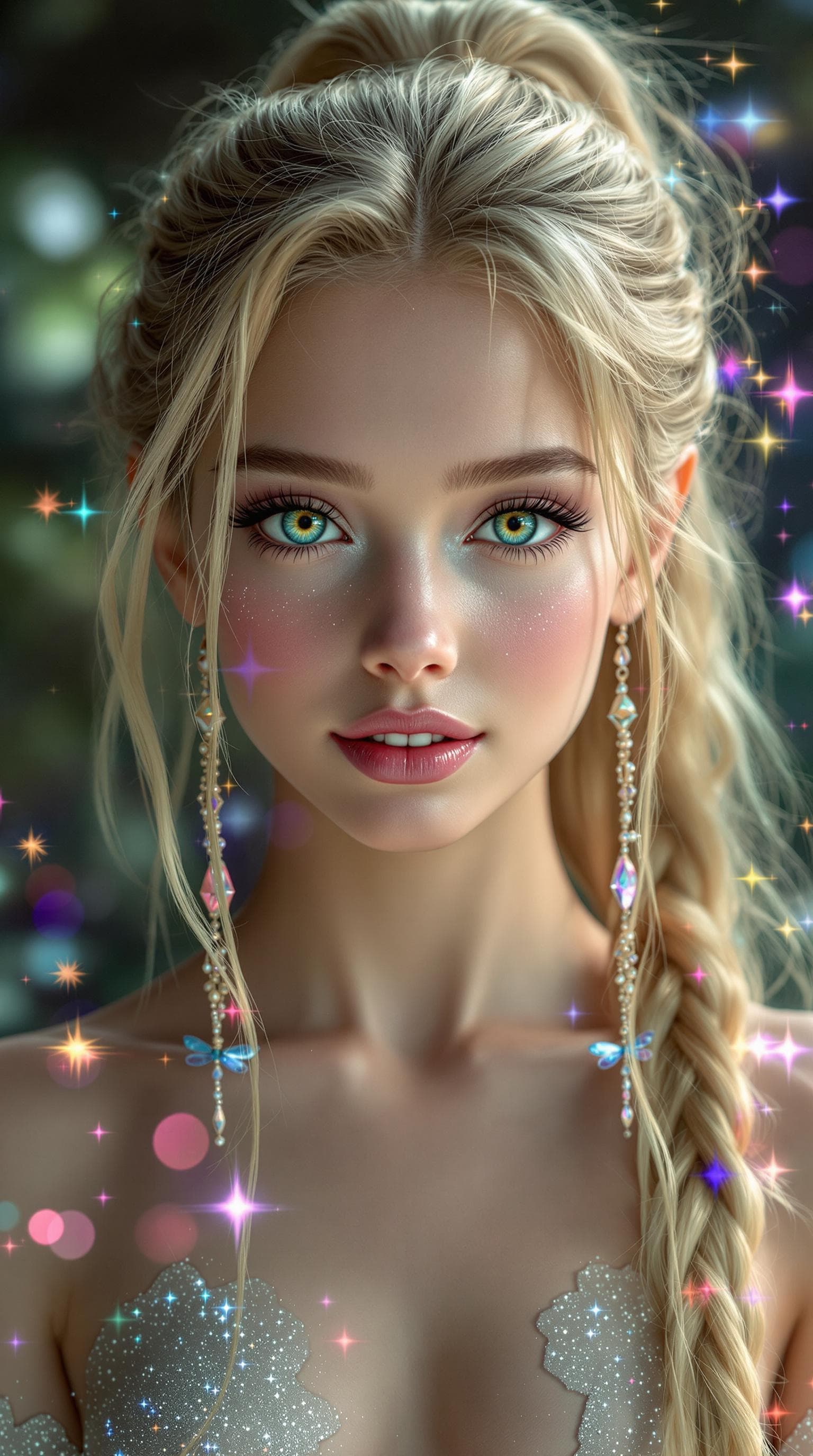AI generated: a professional photo of a exceptionally beautiful girl Fairy (age 13) (full Body),(futuristic),(mast...