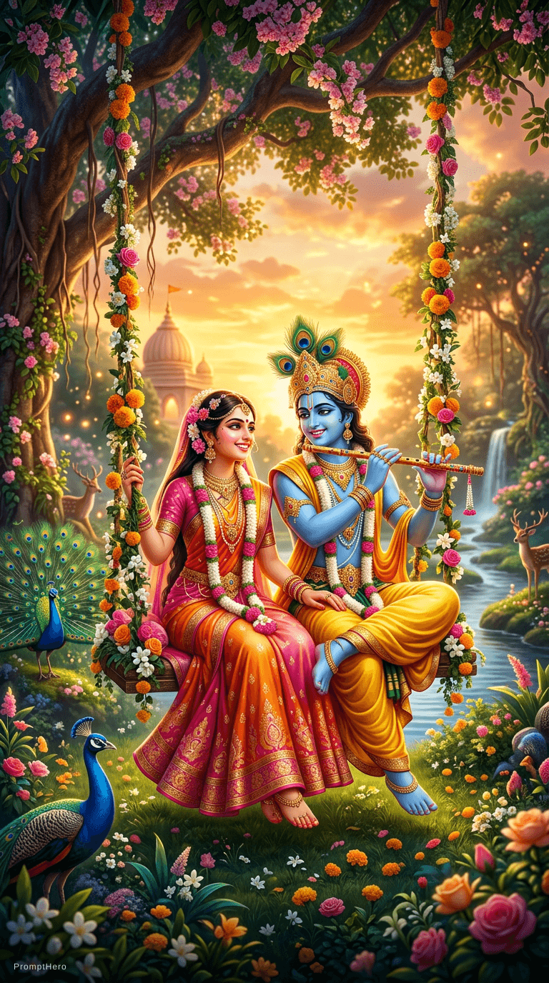 AI generated: Radhe Krishna 3d best photo 