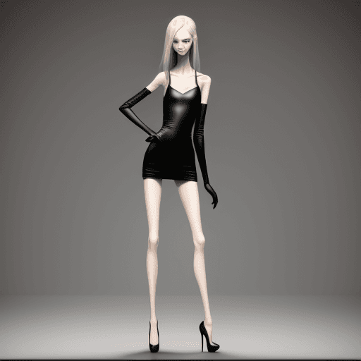 AI generated:  anorexic model with high heels