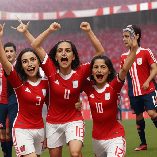 AI generated: celebración del equipo de fútbol de Perú