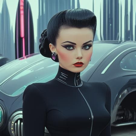 40s Technicolor Cyberpunk (SD1, SDXL, Pony, Flux)