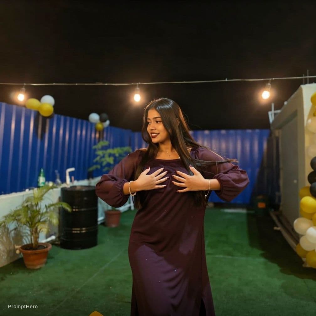 AI generated: Move her hands on her chest repeat the movement of the chest dance



Our AI Clothes Remover transfo...