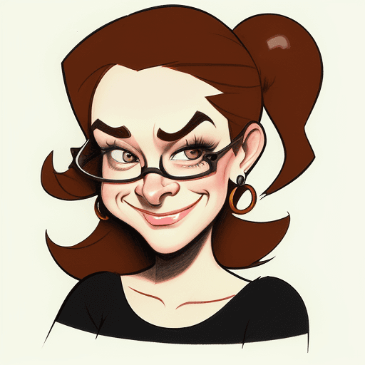 AI generated: Caricatures pencil drawing, cute woman, mid-20's, color pencils, in the style of street caricature a...