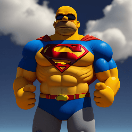 AI generated: homero simpson superman.8k.3d