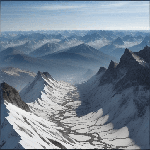 AI generated: fleuves ruisselente entre les montagnes
