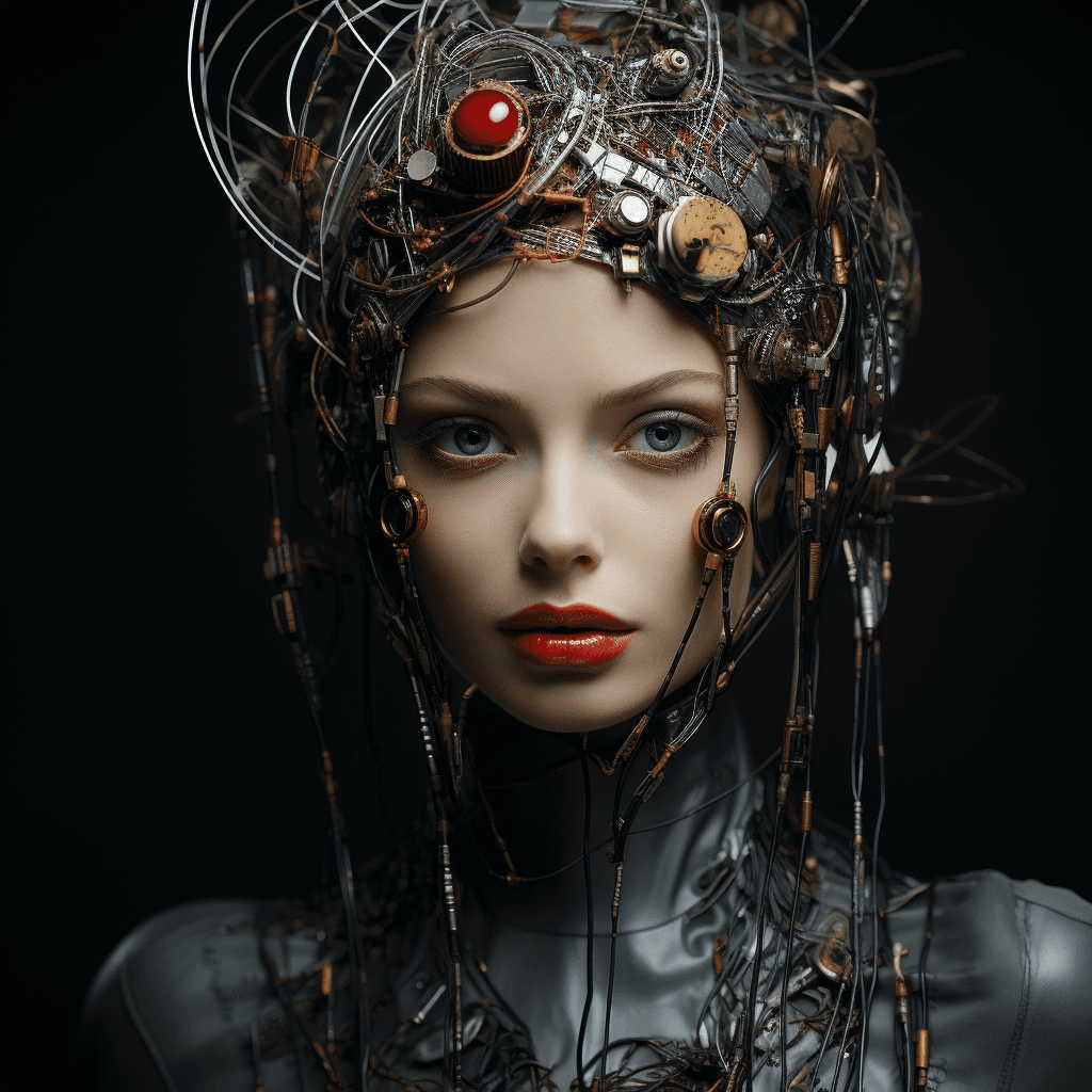 AI generated: "Embark on a visual journey where beauty rebels against convention, presenting not just a face, but ...