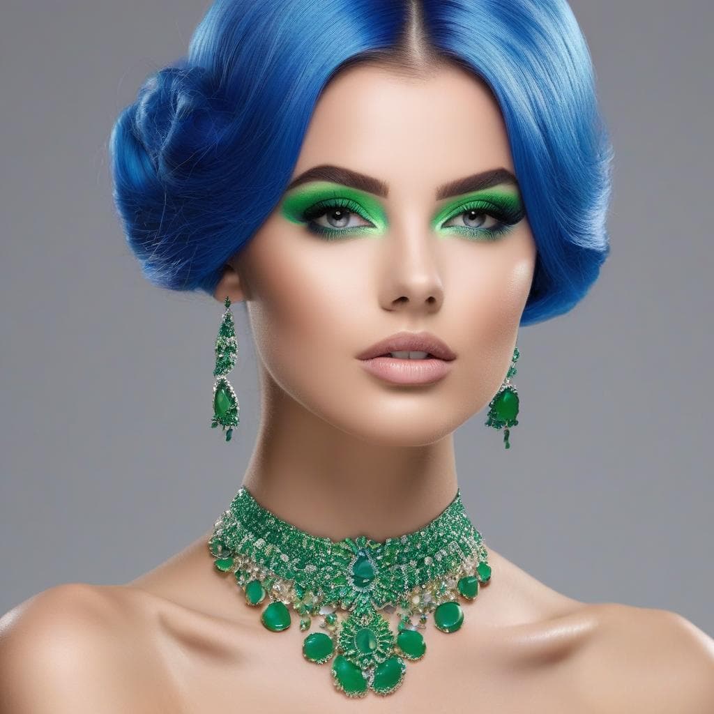 AI generated: full-length photo model girl. Clothes, stylish makeup, manicure, pedicure accessories - from the bra...