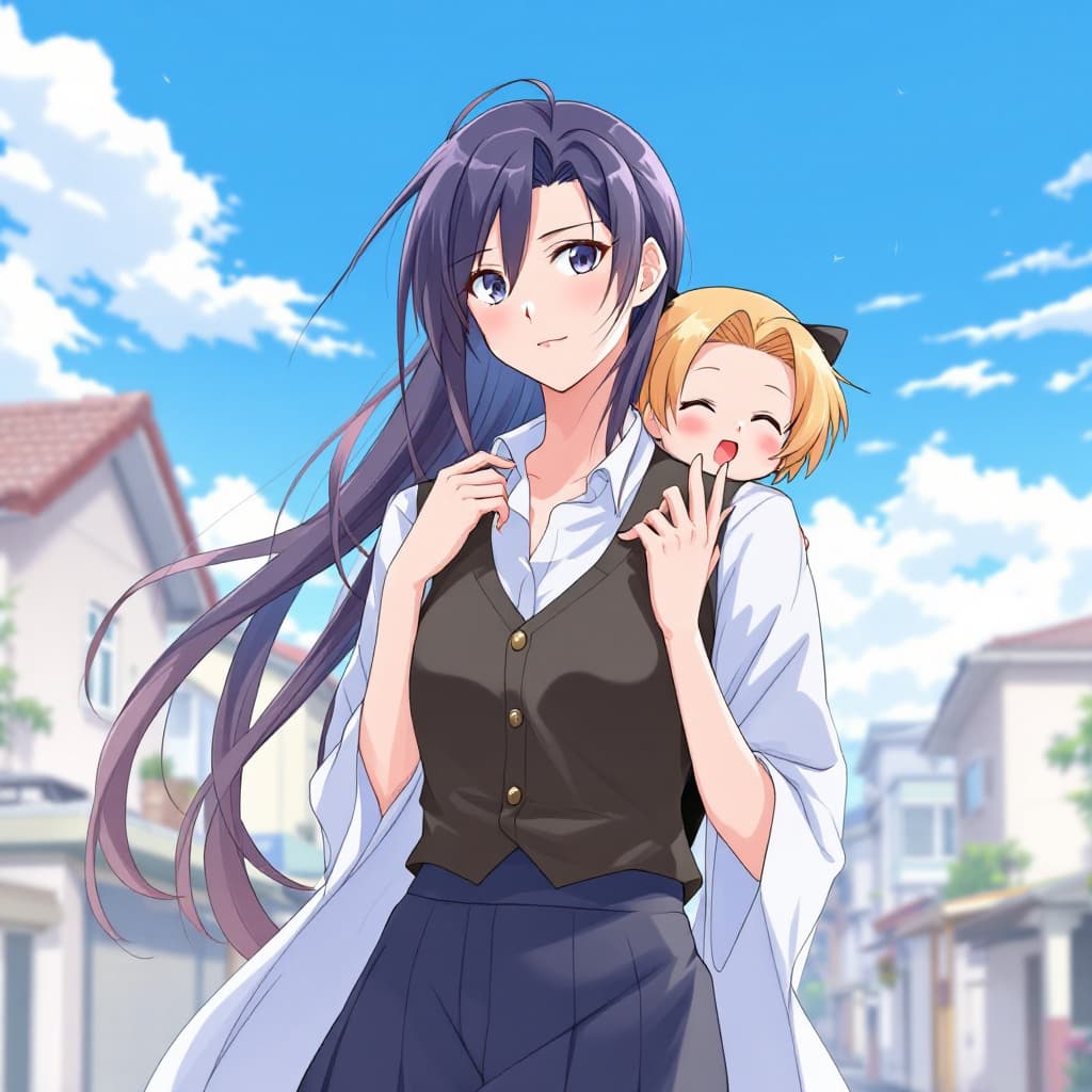 AI generated: Kyoto Animation stylized,a man,a women