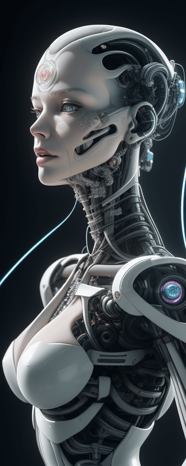 AI generated: complex 3d render ultra detailed of a beautiful porcelain profile woman andriod face,cyborg, robotic...