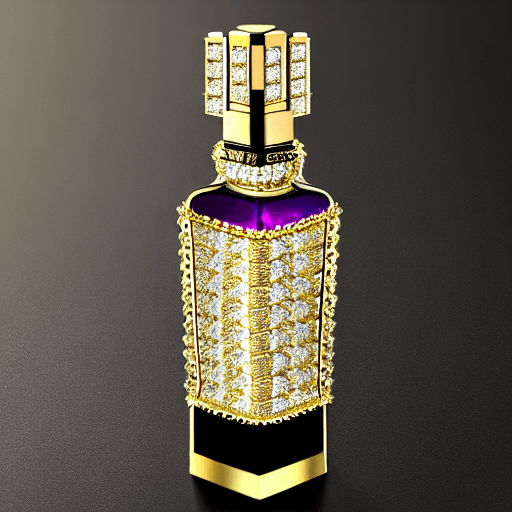 AI generated: Beautifully crafted expensive upscale look eye catching bottle With name Enchanté Amour on bottle fo...