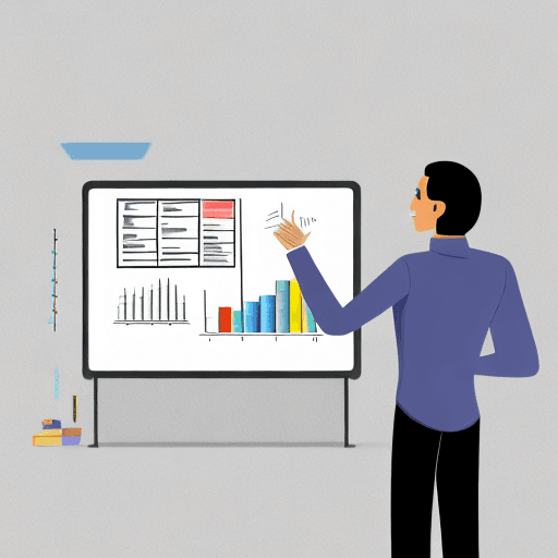 AI generated: png white background, person presenting a plan on a whiteboard, in the style of animated illustratio...