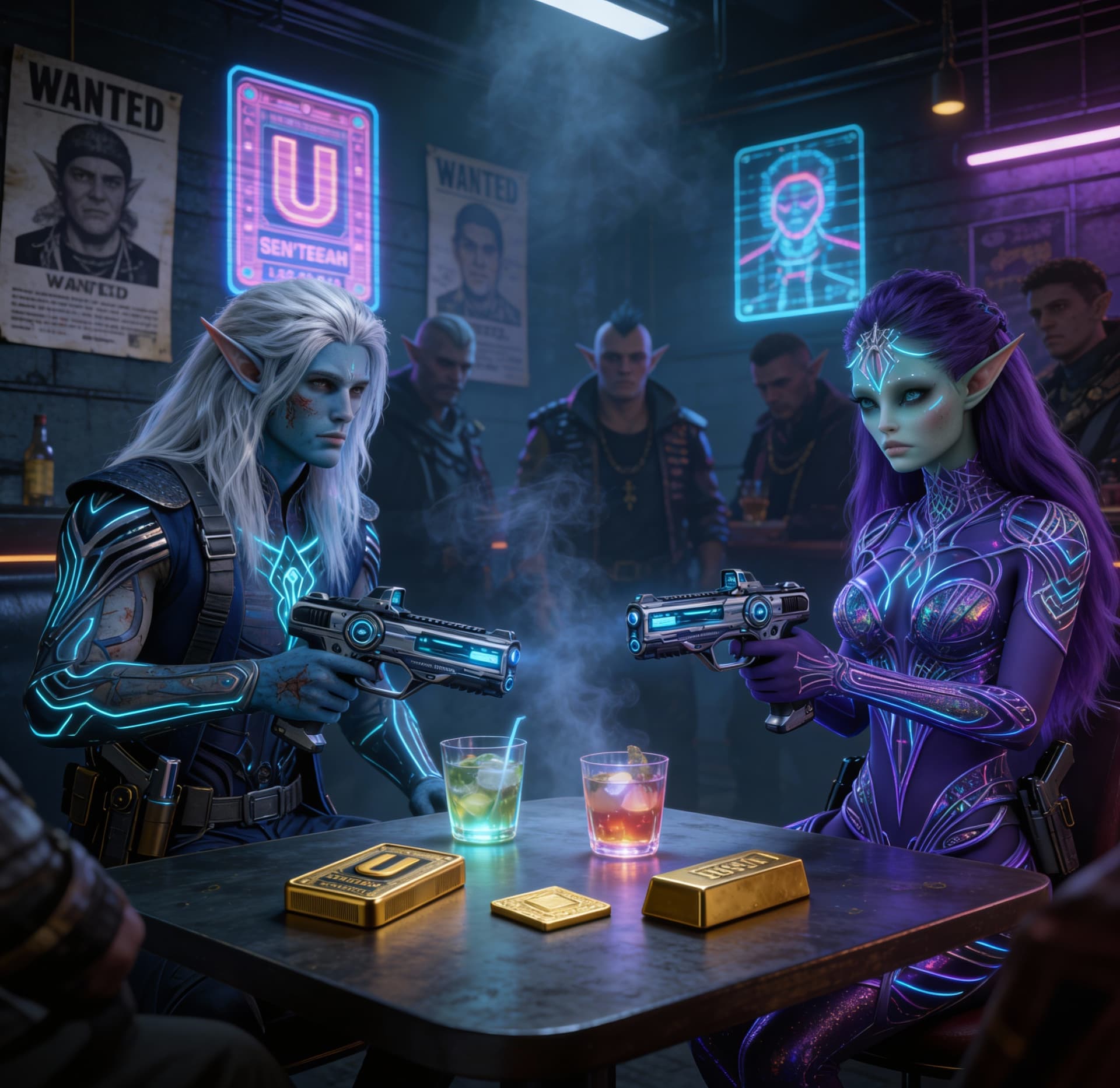 AI generated: Be inspired and create from the reference images, a Sci-Fi view of a futuristic underworld. Use the ...