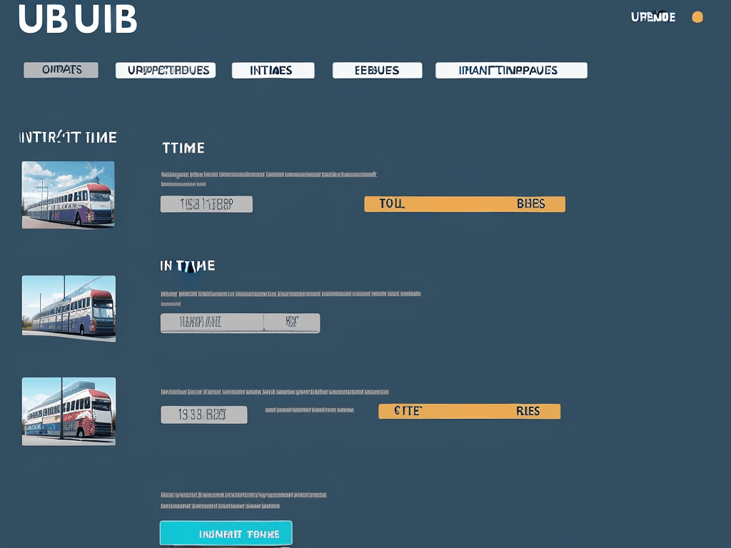 AI generated: Information website about the departure times of buses from a company called "Urbi"