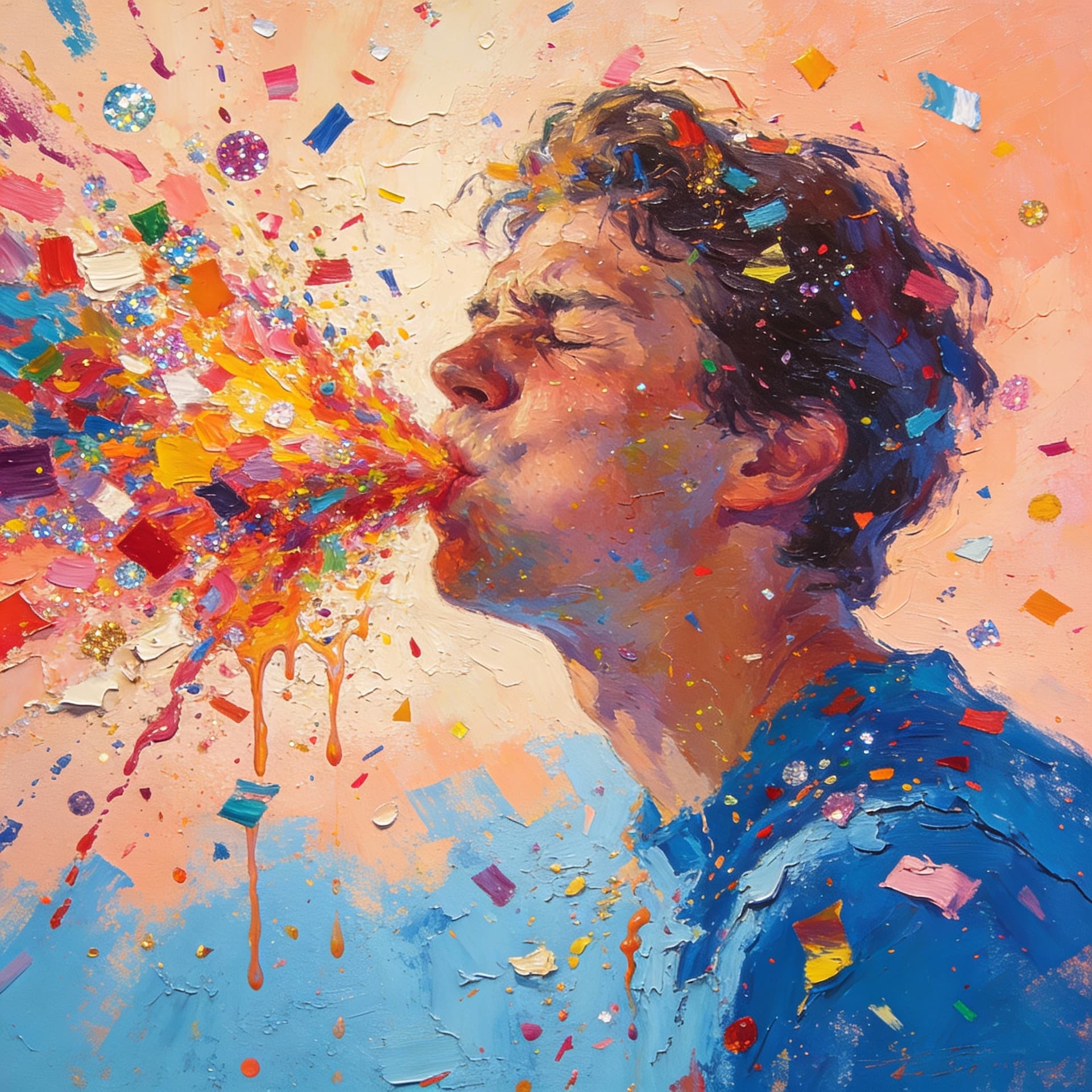 AI generated: Oil painting on canvas, canvas texture, thick brushstrokes, painterly, impressionist style brushstro...