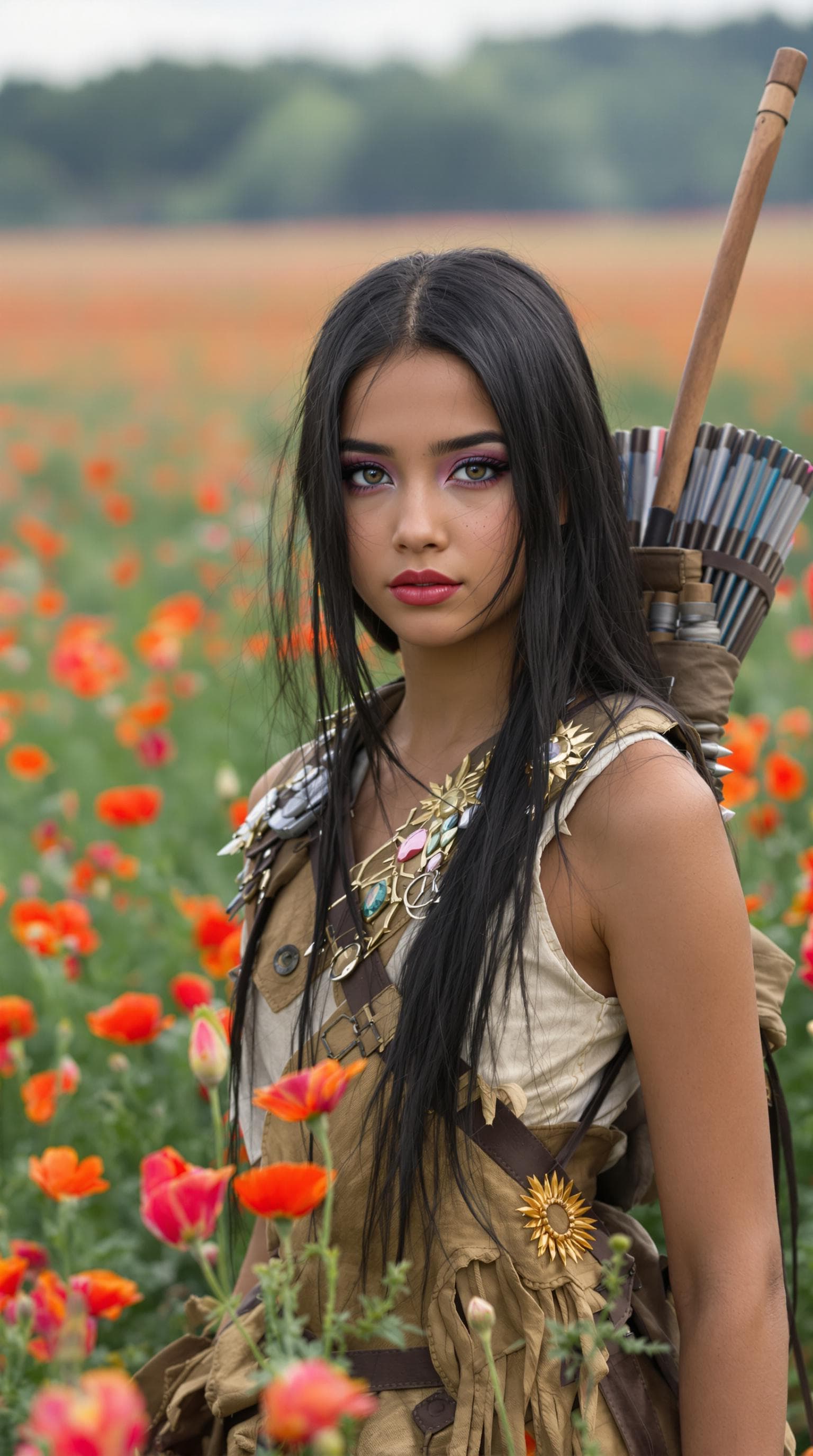 AI generated: a professional photo of a exceptionally beautiful Brazilian girl in the world, (age 7), (seven year ...