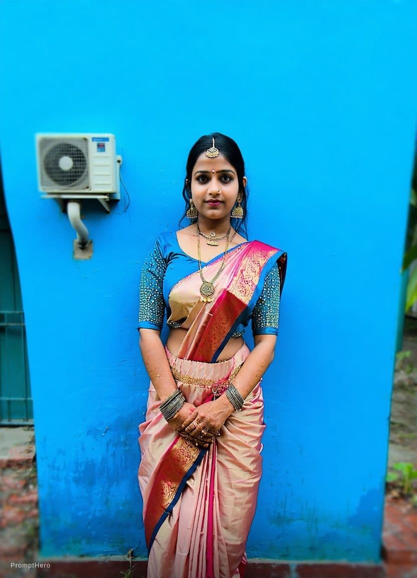 Stable Diffusion  prompt: saree navel