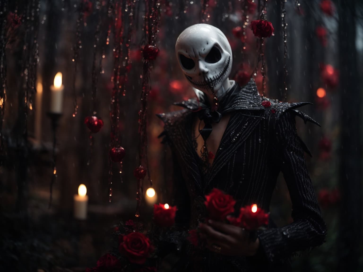 AI generated: jack skellington , surreal masterpiece of a gothic love, lust, gothic enchanted (adorned zentangled ...