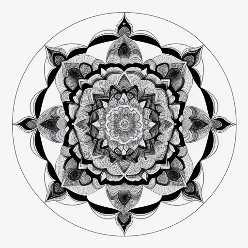 AI generated: detailed drawing of mandala from lines