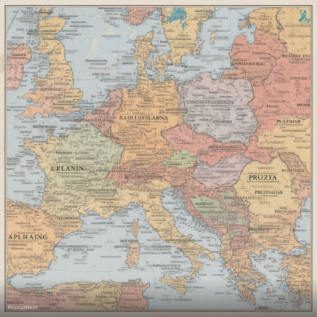 AI generated: The map should resemble a late 20th century political atlas (around 1980 style) unless otherwise spe...