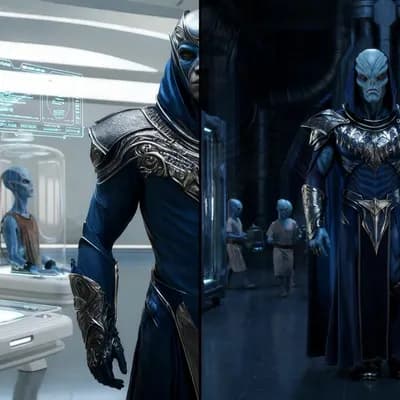 AI generated video: 
Split-screen cinematic composition, two distinct environments shown simultaneously with a perfect v...