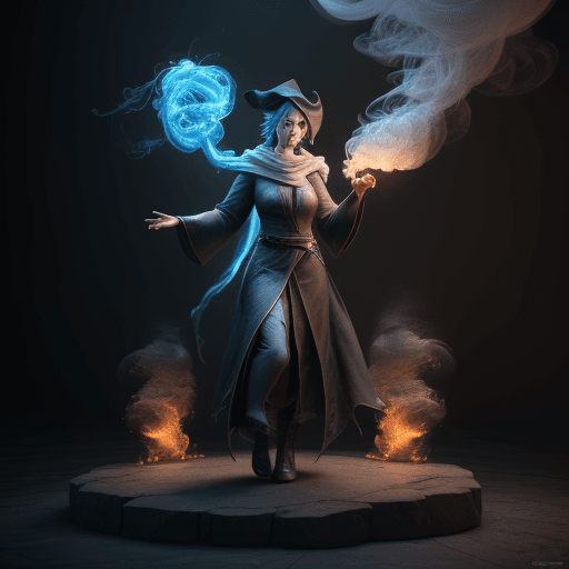 AI generated: medium shot full body! ! highly detailed stunning image of sorcerer, octane render, unreal engine 5,...