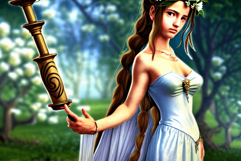 AI generated: Aerith Gainsborough as Greek goddess Aphrodite, portrait, realistic, moody, atmospheric, full body a...