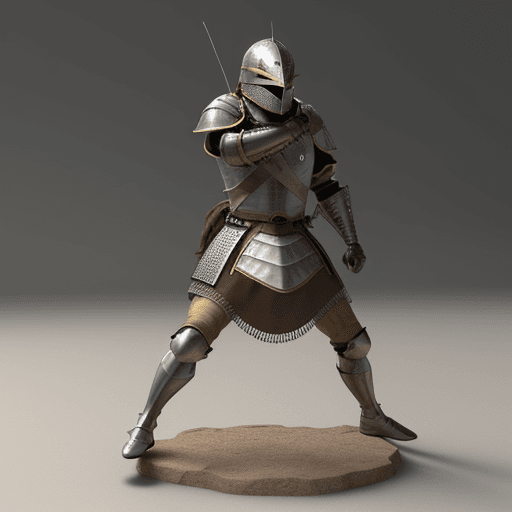 AI generated: SOLDADO DE GUERRA CON ARMADURA EN TODOS TOJIZOS MEDIEVAL EN 4D