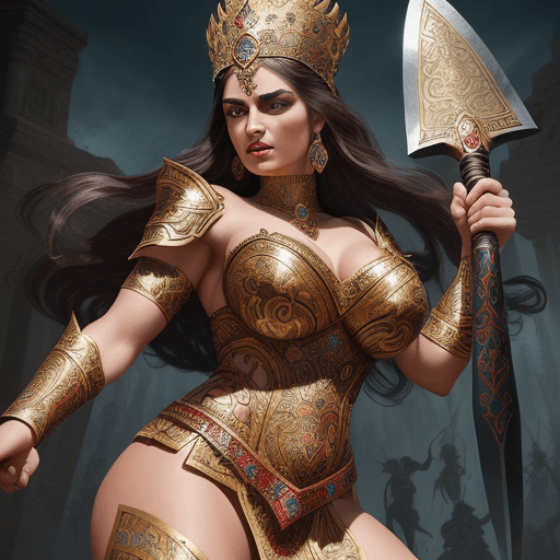 AI generated: A gorgeously fierce Bulgarian princess, possessing flawless curves and adorned in ancient Bulgarian ...