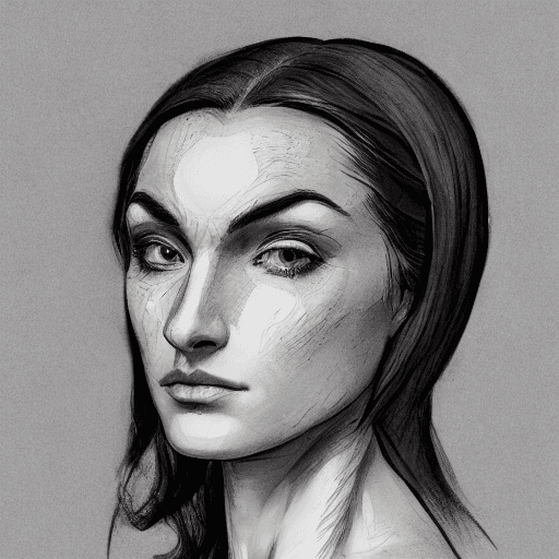 AI generated: drawing of a woman, in the style of kieron gillen, light gray, intense close-ups, i can't believe ho...