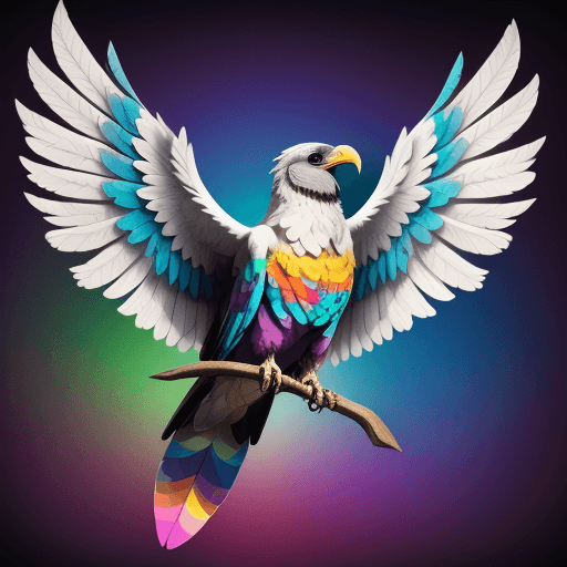 AI generated: ave con alas multicolor
