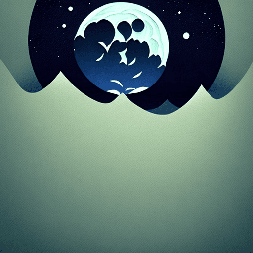 AI generated:  paper cut art, paper illustration, night, mountains, moon, shades of blues, dark, very detailed