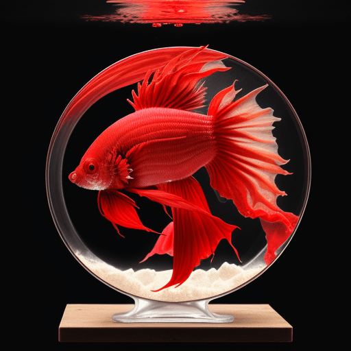 AI generated: red humanoid betta fish