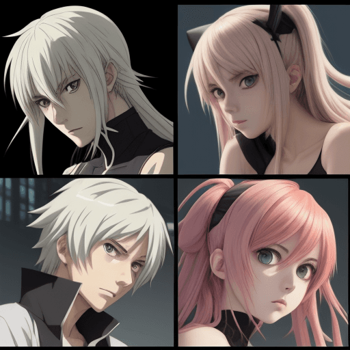 AI generated: anime motives at the edge but the middle blank