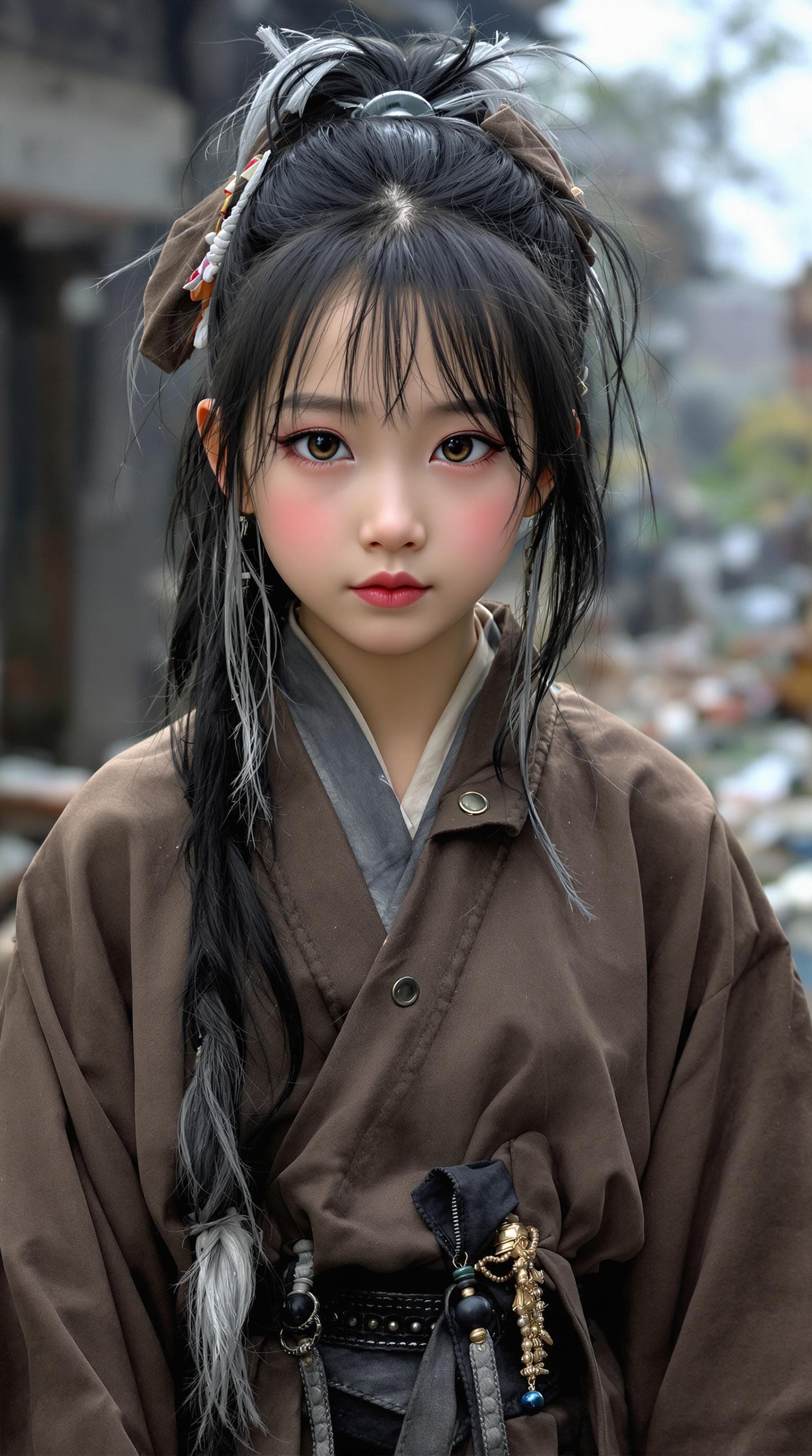 AI generated: a professional photo of a exceptionally of the most beautiful (Chinese peasant girl) girl in China, ...
