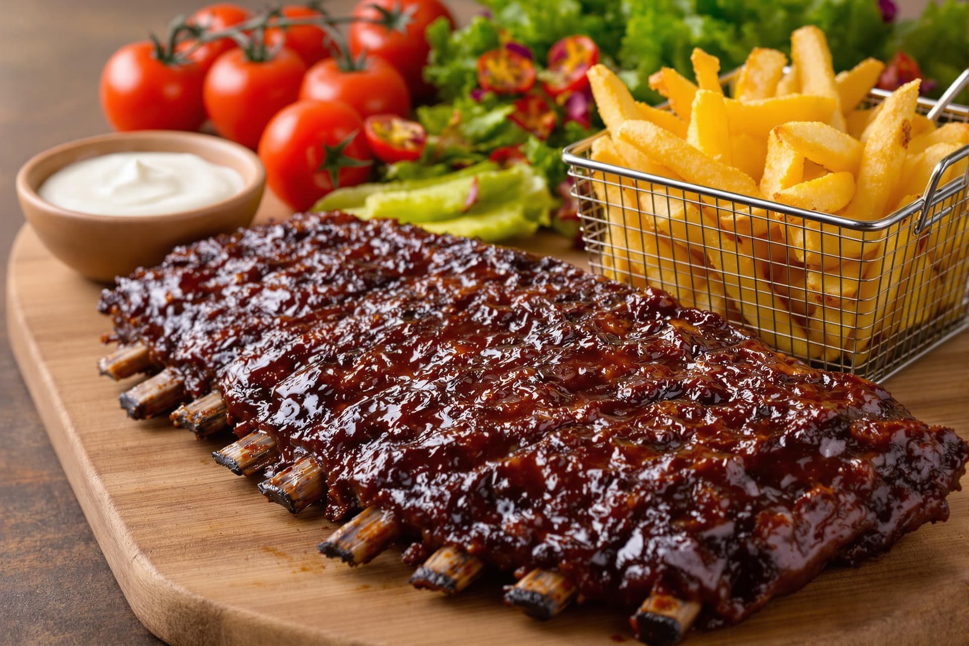 AI generated: A high-fidelity, studio-quality photograph focused on a culinary arrangement featuring a full rack o...