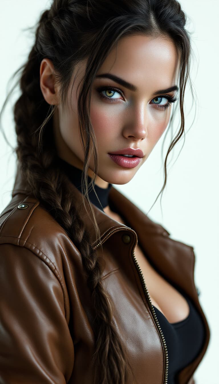 AI generated: Hyperrealistic full shot close up of alluring Megan Fox as a beautiful military intelligence officer...