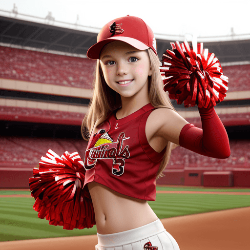 AI generated: St. Louis Cardinals 13-14 year old cheerleader