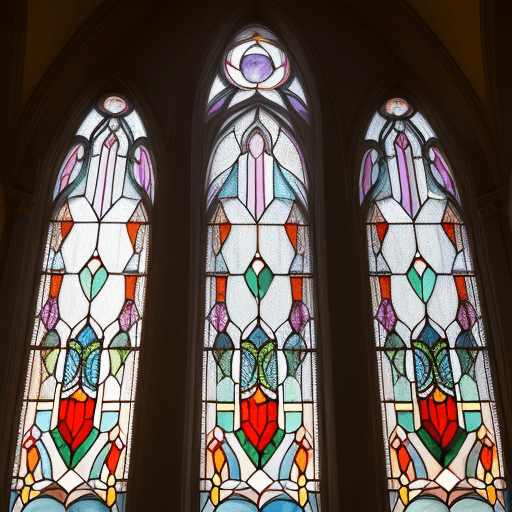 AI generated: stained glass tiffany, city, architecture, simple, 